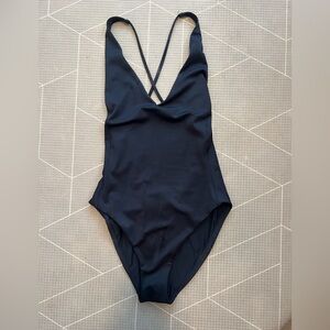Left on Friday Tall Weekender One-Piece Swimsuit- Jet Black- Excellent Condition